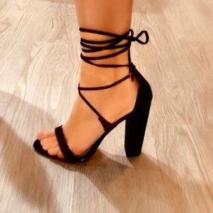 Charlotte Russe Cassie 02 Ankle Wrap Block Heel